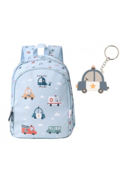 Mochila Mediana City Cars + Llavero 