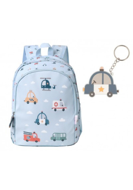 Mochila Mediana City Cars + Llavero 