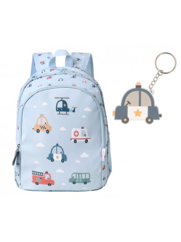 Mochila Mediana City Cars + Llavero 