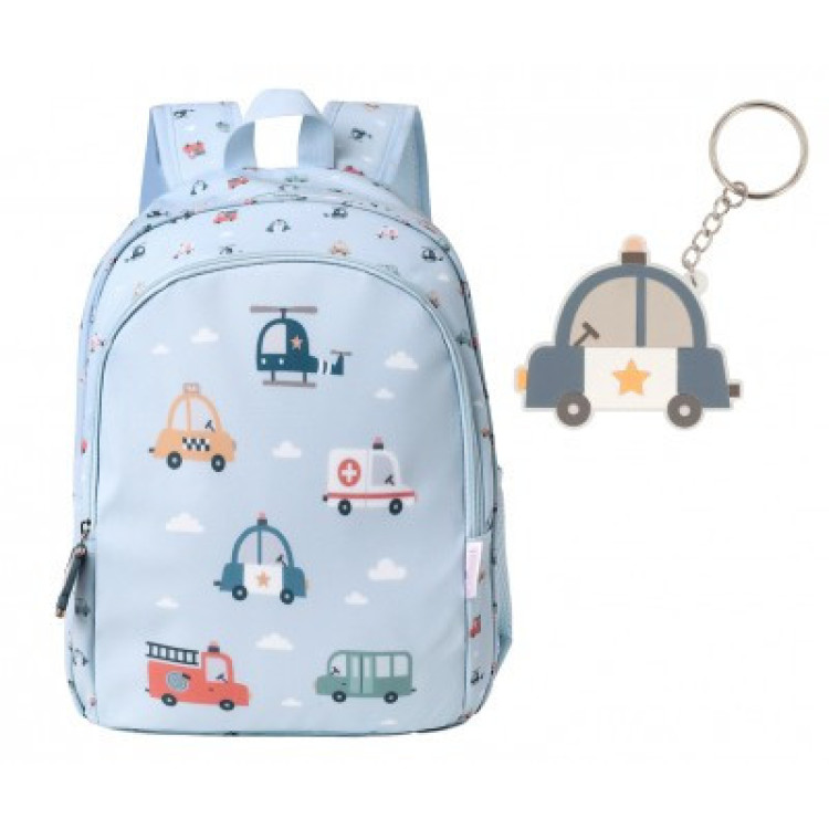 Mochila Mediana City Cars + Llavero 