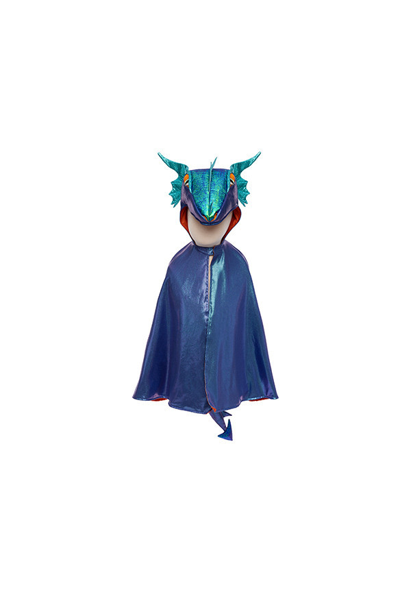 CAPA Azul metalic dragon TALLA 5-6 años GREAT PRETENDERS