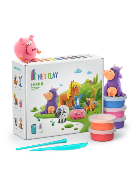 Plastilina interactiva Animales (15 botes) HEY CLAY
