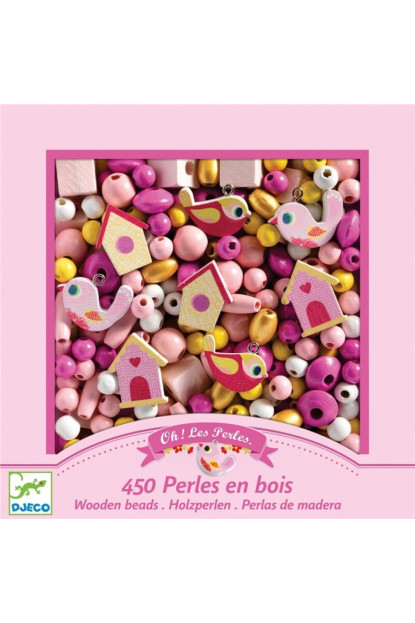 Perlas de madera Pájaros DJECO