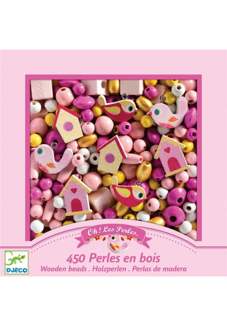 Perlas de madera Pájaros DJECO
