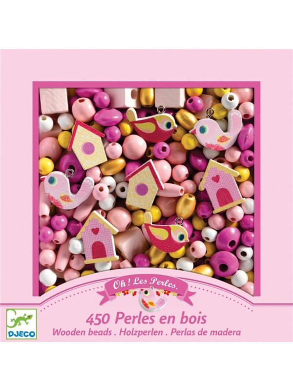 Perlas de madera Pájaros DJECO