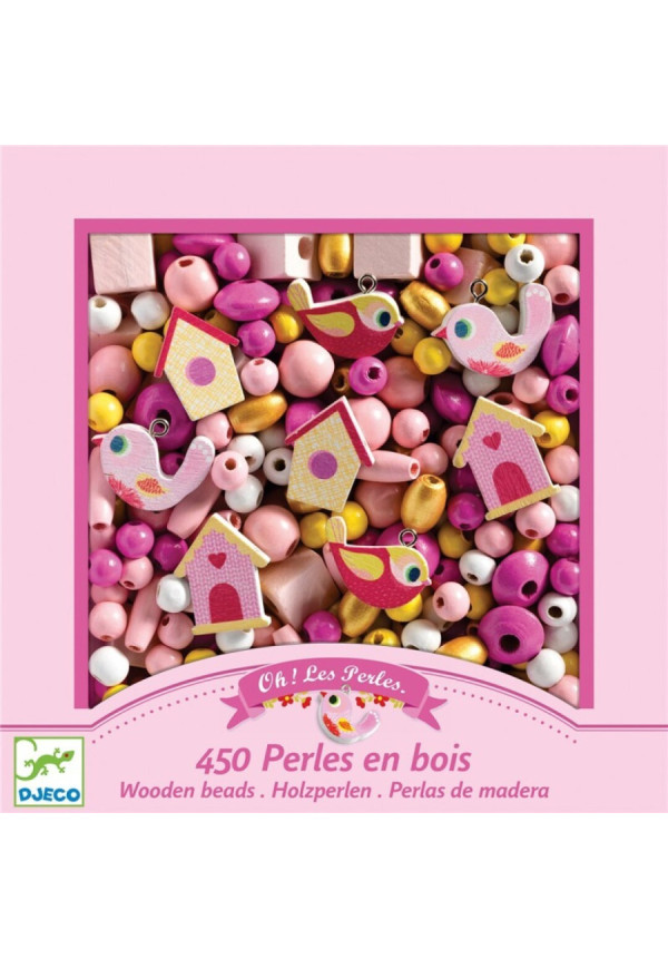 Perlas de madera Pájaros DJECO