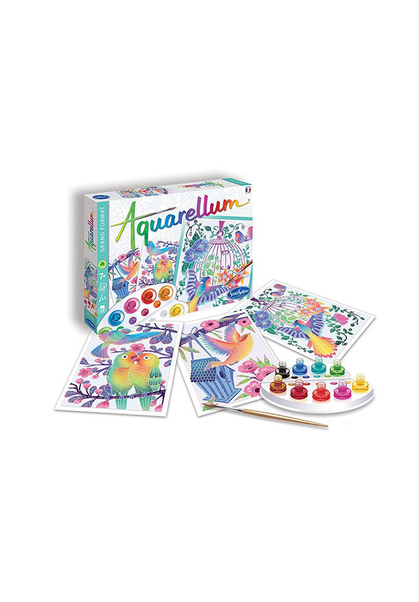 Aquarellum grande Los pajaros vuelan SENTOSPHERE