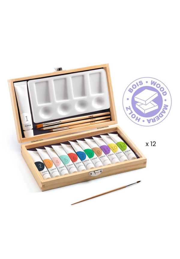  Colores Caja de 12 tubos de témpera DJECO