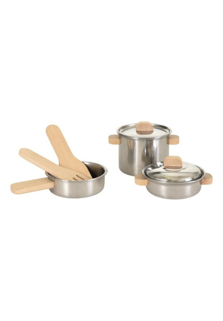    Set de Cazuelas con Asas de Madera EGMONT