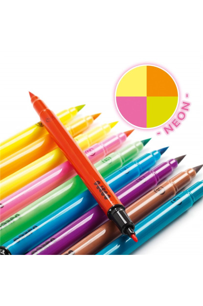 Colores 10 rotuladores pincel pop DJECO