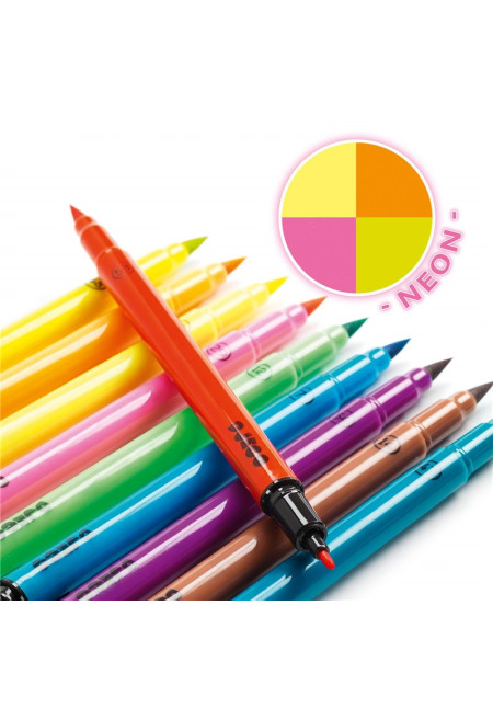 Colores 10 rotuladores pincel pop DJECO