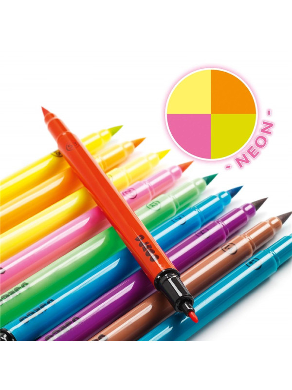 Colores 10 rotuladores pincel pop DJECO