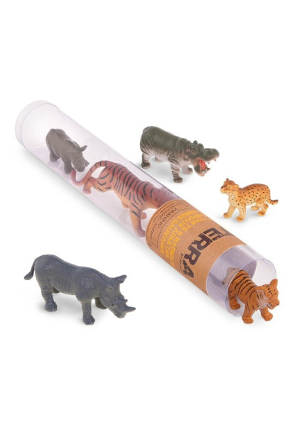 Terra Tubo de 6 animales salvajes (adultos & crías)