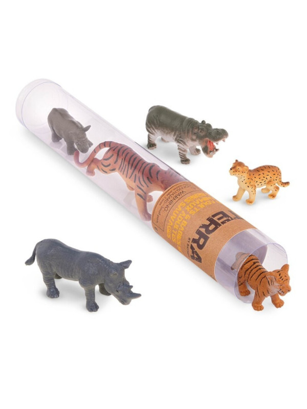 Terra Tubo de 6 animales salvajes (adultos & crías)