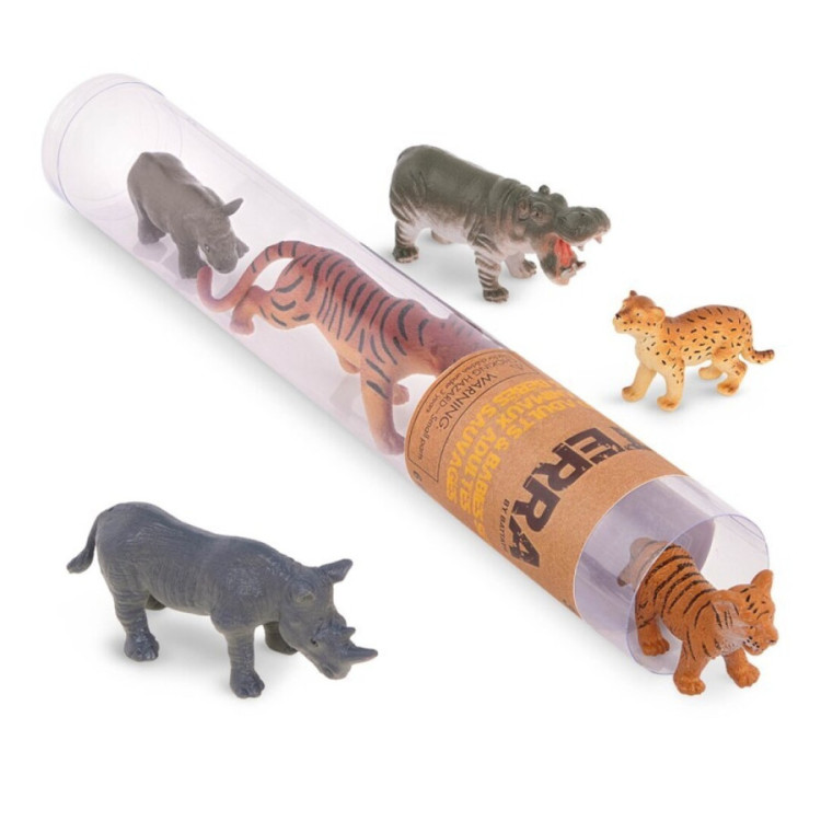 Terra Tubo de 6 animales salvajes (adultos & crías)