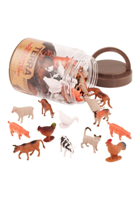 Terra Bote de 60 animales de la granja