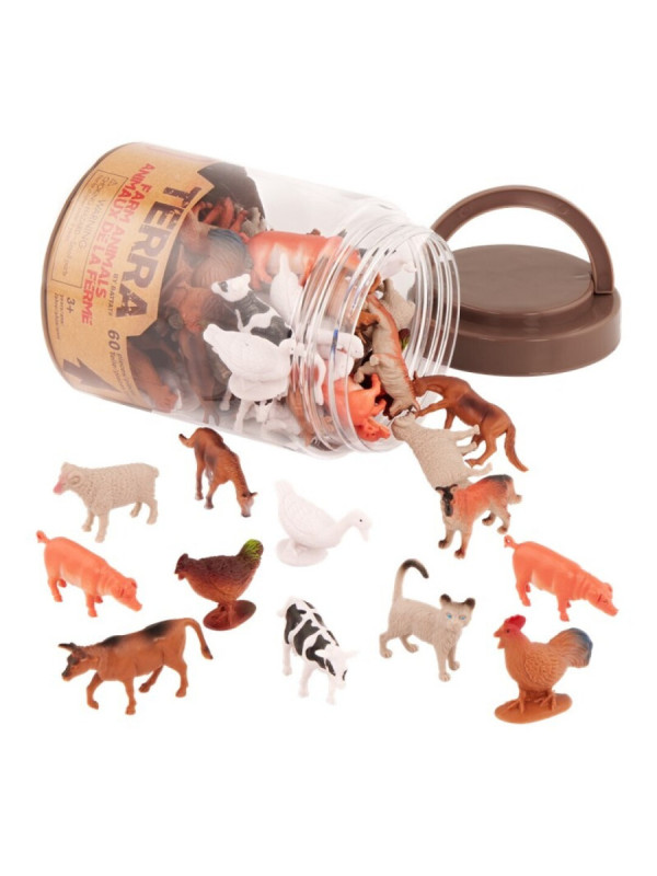 Terra Bote de 60 animales de la granja