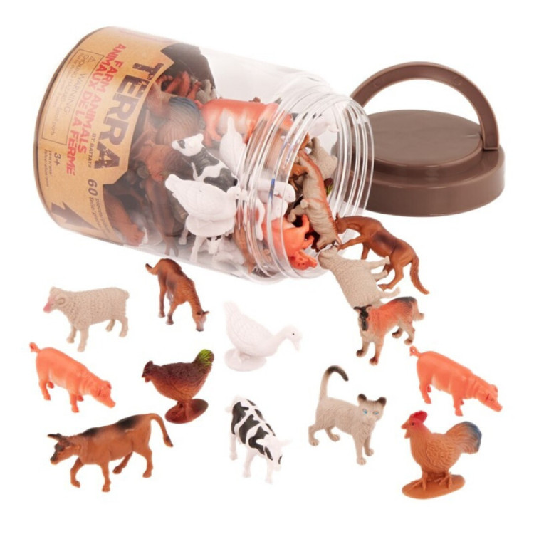 Terra Bote de 60 animales de la granja