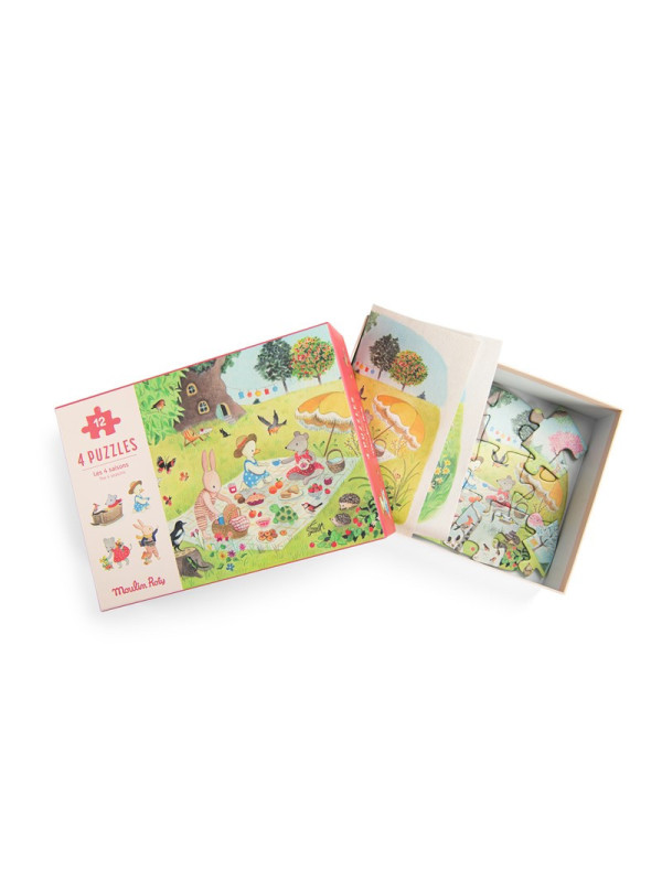 4 mini puzzles Las Estaciones MOULIN ROTY