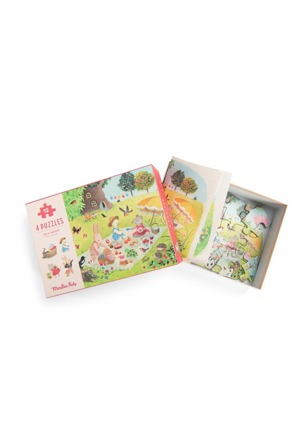 4 mini puzzles Las Estaciones MOULIN ROTY
