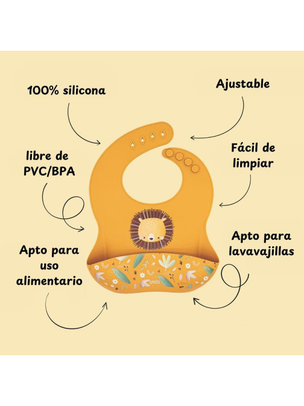 Babero de silicona León SAASSI