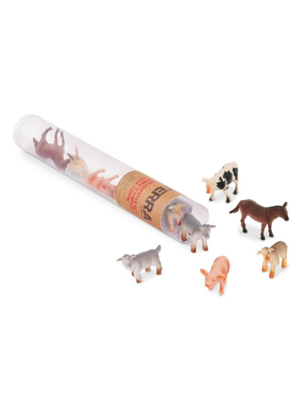 Terra Tubo de 10 animales de la granja 4-8 cm