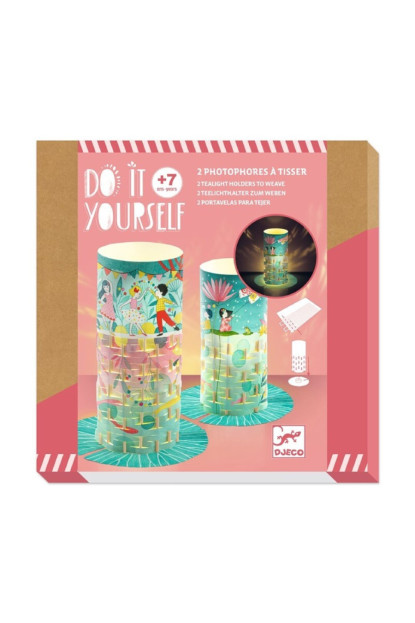 DIY Dos portavelas para tejer DJECO