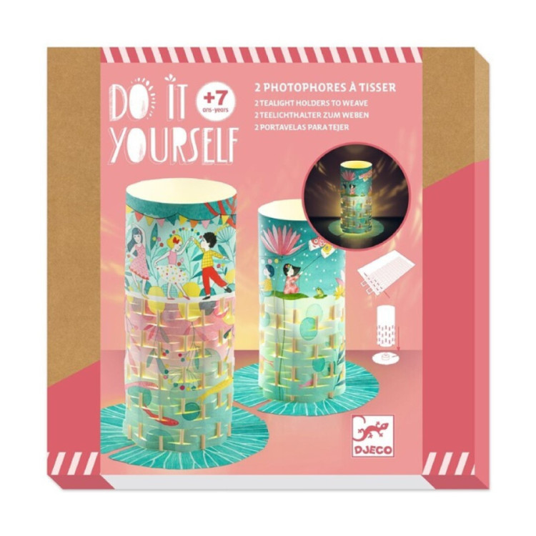 DIY Dos portavelas para tejer DJECO
