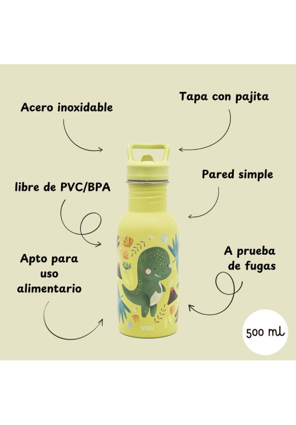 Botella Acero Inox Dinosaurio SASSI 