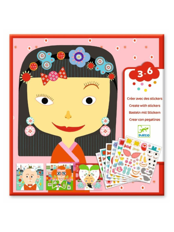  Crear con pegatinas Todas diferentes DJECO