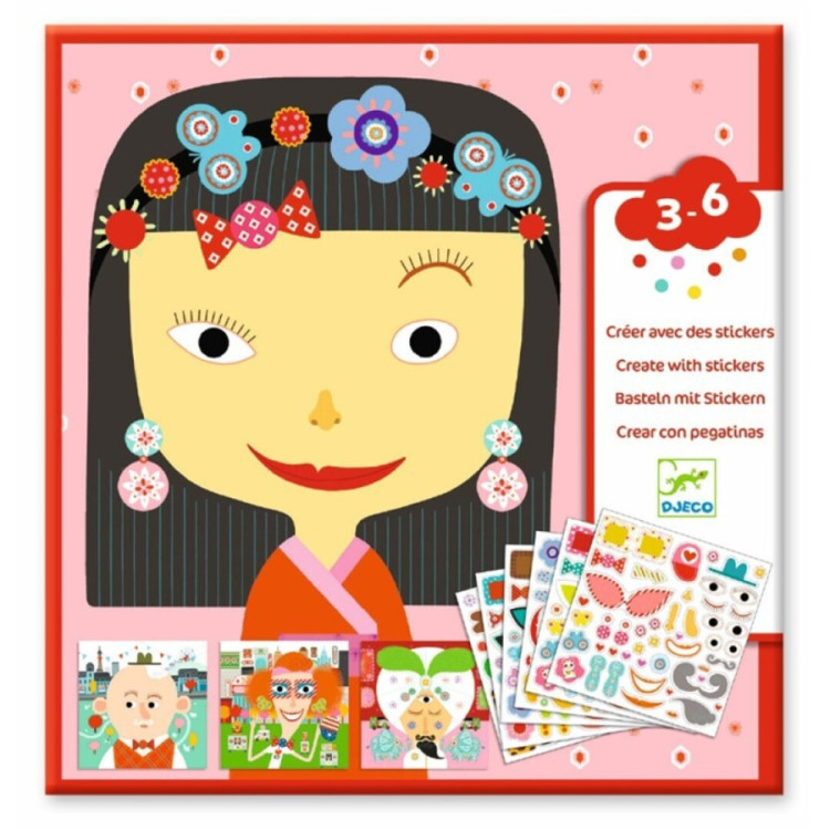  Crear con pegatinas Todas diferentes DJECO