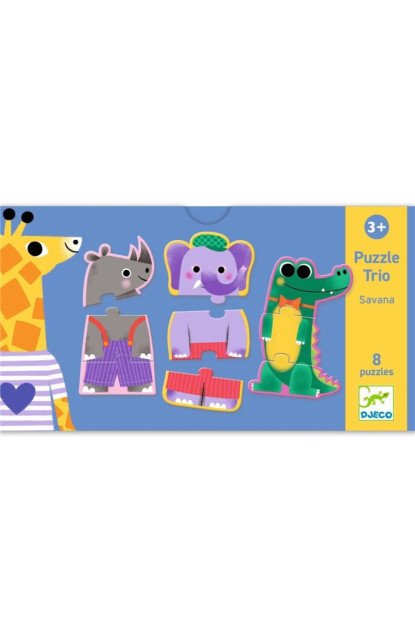 Educativos Puzzle dúo Trio Savana DJECO