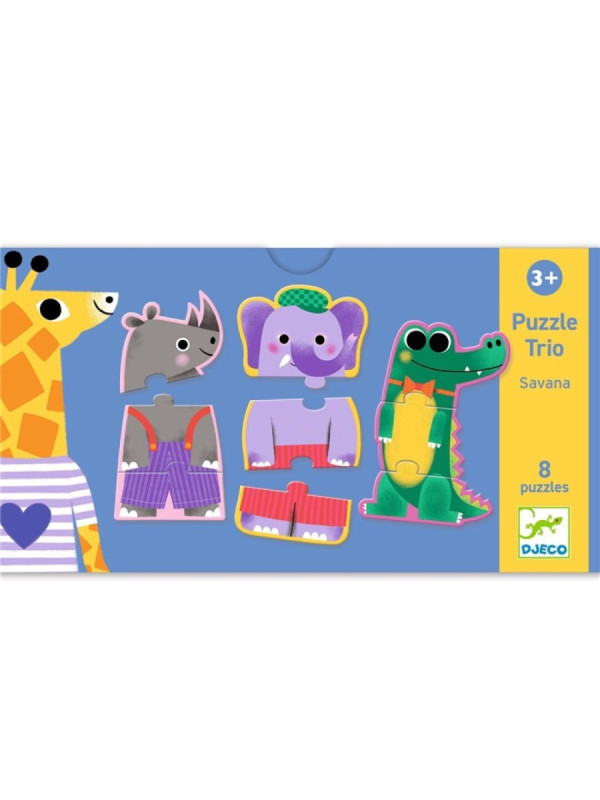 Educativos Puzzle dúo Trio Savana DJECO