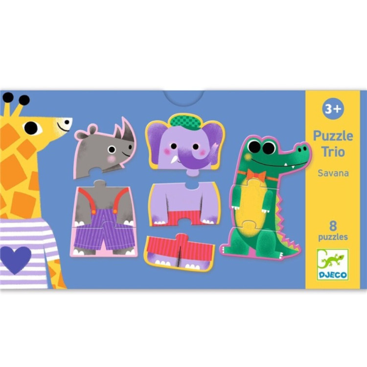 Educativos Puzzle dúo Trio Savana DJECO