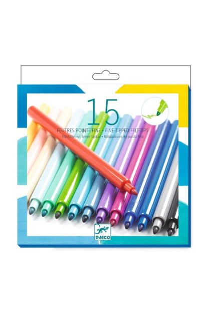 Colorear 15 rotuladores de punta fina Arcoíris DJECO