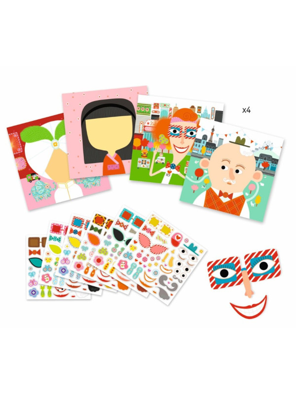  Crear con pegatinas Todas diferentes DJECO
