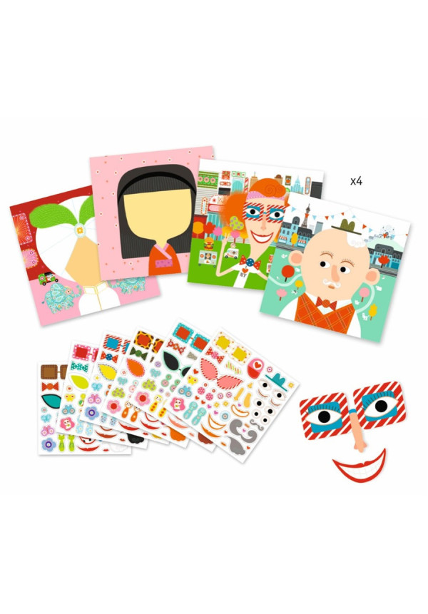  Crear con pegatinas Todas diferentes DJECO