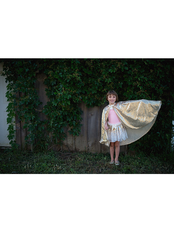 Capa dorada de lentejuelas TALLA 4-6 AÑOS GREAT PRETENDERS