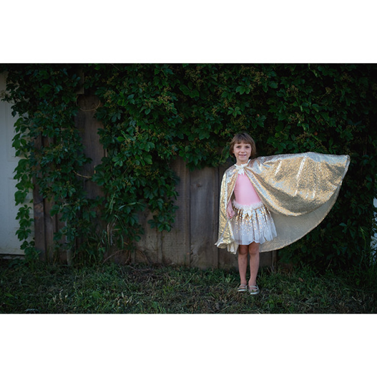 Capa dorada de lentejuelas TALLA 4-6 AÑOS GREAT PRETENDERS