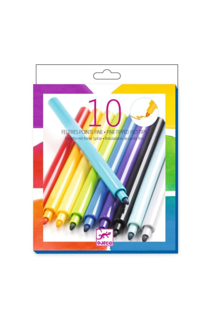 Colorear 10 rotuladores de punta fina Pacífico  DJECO