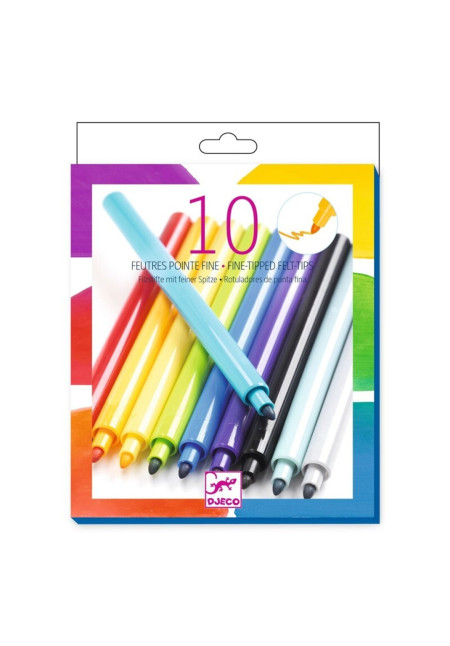 Colorear 10 rotuladores de punta fina Pacífico  DJECO