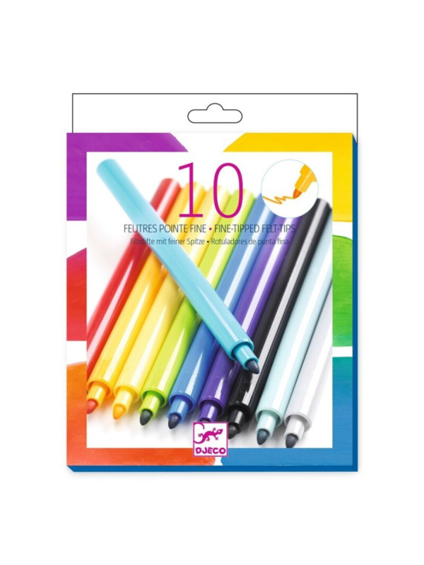 Colorear 10 rotuladores de punta fina Pacífico  DJECO
