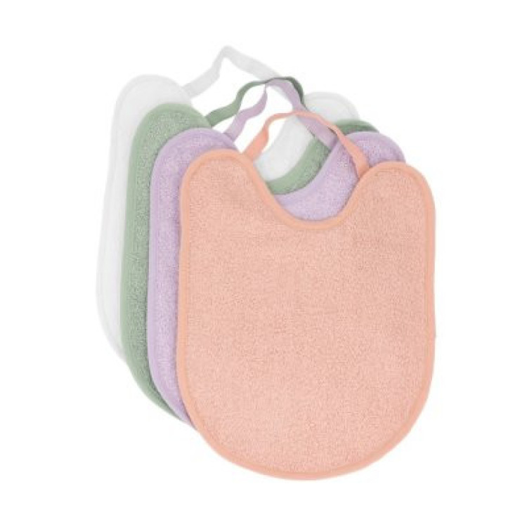Pack 4 Baberos Rizo Rosa/Malva/Sage/Ivory 