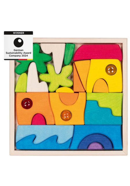 Puzzle paisaje Honolulu, con 3 piedras de vidrio GOKI
