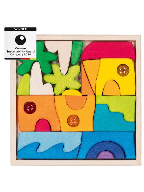 Puzzle paisaje Honolulu, con 3 piedras de vidrio GOKI