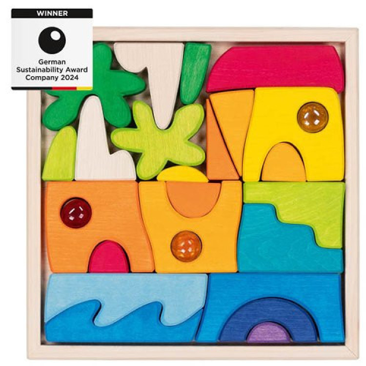 Puzzle paisaje Honolulu, con 3 piedras de vidrio GOKI