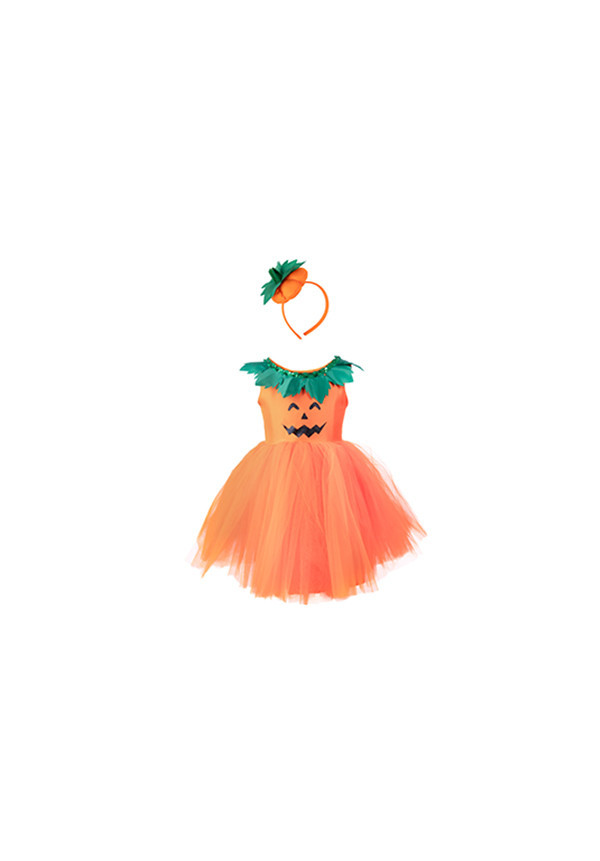 Vestido y diadema de calabaza TALLA 3-4 GREAT PRETENDERS