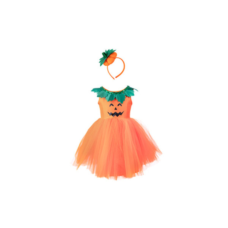 Vestido y diadema de calabaza TALLA 3-4 GREAT PRETENDERS