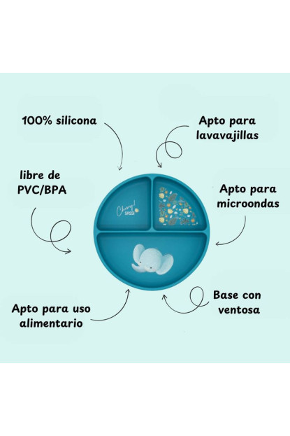 Plato de silicona Elefante SASSI