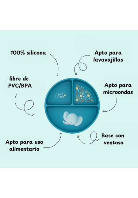 Plato de silicona Elefante SASSI